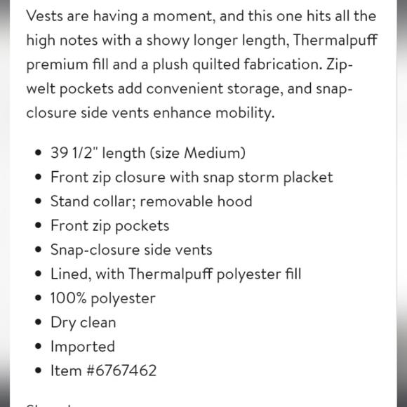 AVEC LES FILLES Thermapuff Long Line Removable Hood Puffer Vest Sz-L - Picture 14 of 16